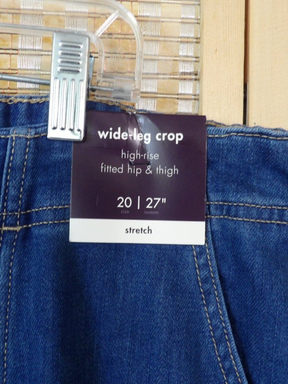 NWT Women Ava & Viv Size 20 High-Rise Tailored Cropped Wide Leg Jeans - Picture 5 of 7